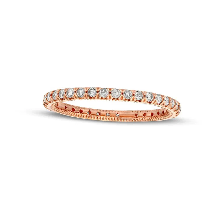 Rings Goldia 050 CT TW Natural Diamond Antique VintageStyle Eternity Band in Solid 10K Rose Gold Rings Goldia 050 CT TW Natural Diamond Antique VintageStyle Eternity Band in Solid 10K Rose Gold