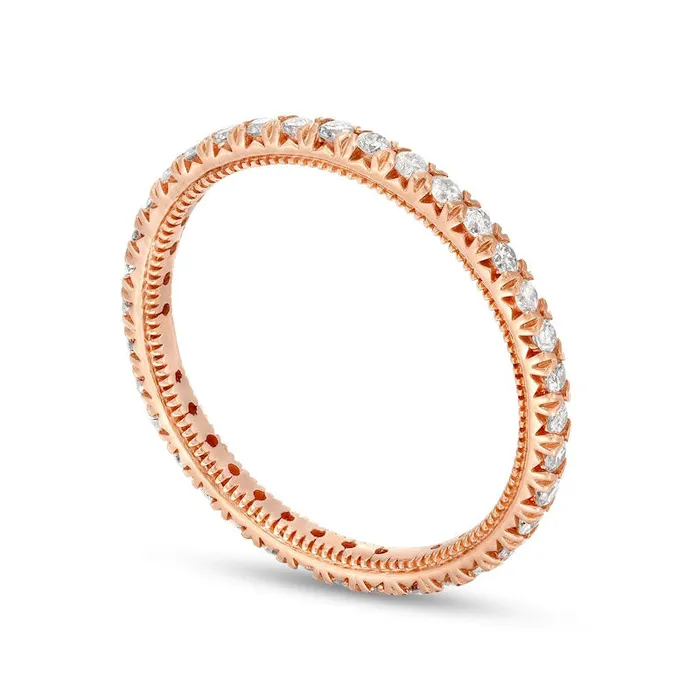 Rings Goldia 050 CT TW Natural Diamond Antique VintageStyle Eternity Band in Solid 10K Rose Gold Rings Goldia 050 CT TW Natural Diamond Antique VintageStyle Eternity Band in Solid 10K Rose Gold
