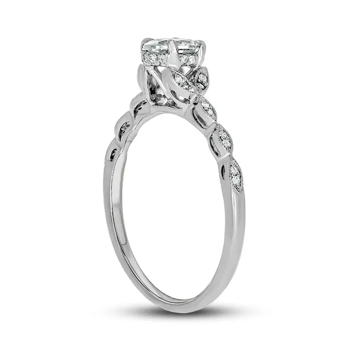 Rings Goldia 050 CT TW Oval Natural Diamond Antique VintageStyle Engagement Ring in Solid 10K White Gold II2 Rings Goldia 050 CT TW Oval Natural Diamond Antique VintageStyle Engagement Ring in Solid 10K White Gold II2