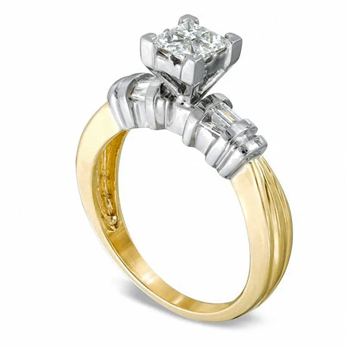 Rings Goldia 050 CT TW Quad PrincessCut Natural Diamond Engagement Ring in Solid 14K Gold Rings Goldia 050 CT TW Quad PrincessCut Natural Diamond Engagement Ring in Solid 14K Gold