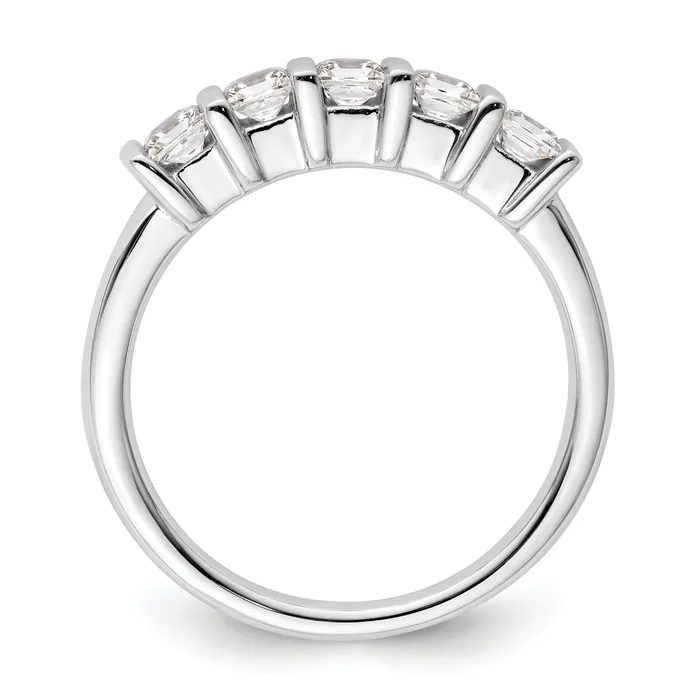 Rings Goldia 070ct CZ Solid Real 14K White Gold 5Stone Wedding Band Ring