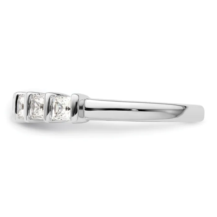 Rings Goldia 070ct CZ Solid Real 14K White Gold 5Stone Wedding Band Ring
