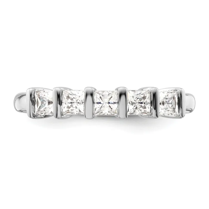 Rings Goldia 070ct CZ Solid Real 14K White Gold 5Stone Wedding Band Ring