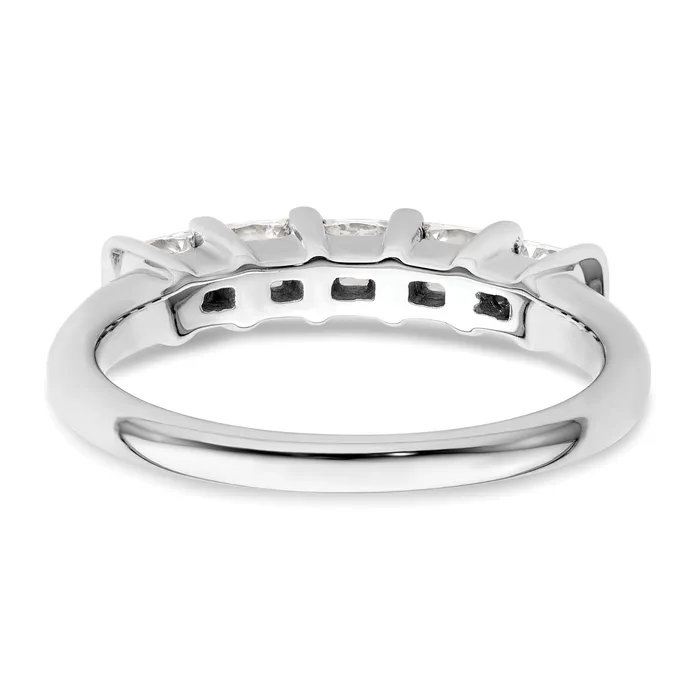 Rings Goldia 070ct CZ Solid Real 14K White Gold 5Stone Wedding Band Ring