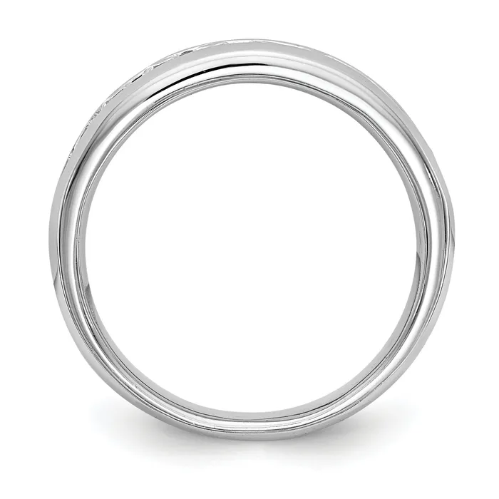 Rings Goldia 071ct CZ Solid Real 14K White Gold 9Stone Channel Wedding Band Ring