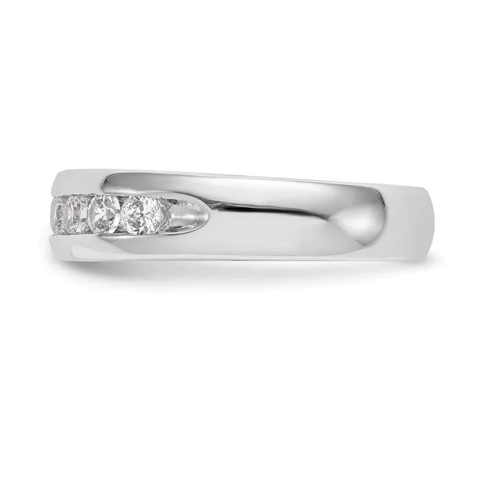 Rings Goldia 071ct CZ Solid Real 14K White Gold 9Stone Channel Wedding Band Ring