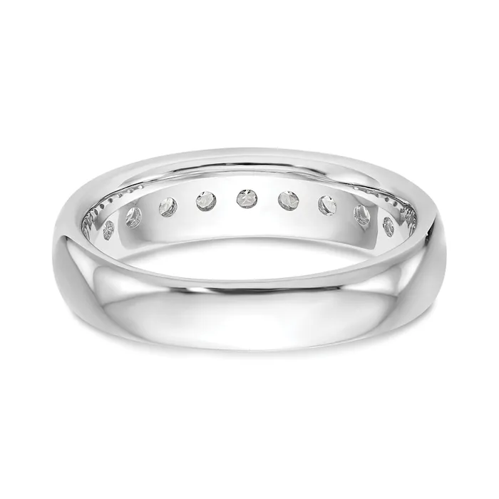 Rings Goldia 071ct CZ Solid Real 14K White Gold 9Stone Channel Wedding Band Ring