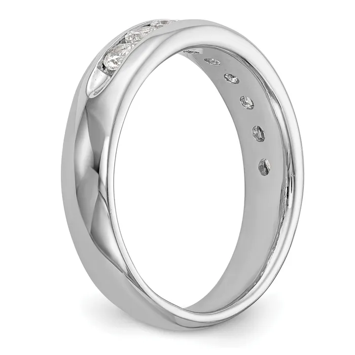 Rings Goldia 071ct CZ Solid Real 14K White Gold 9Stone Channel Wedding Band Ring