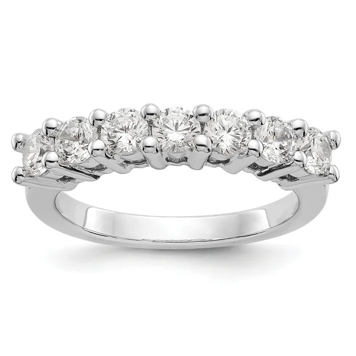 Rings Goldia 080ct CZ Solid Real 14K White Gold 7Stone Wedding Band Ring Rings Goldia 080ct CZ Solid Real 14K White Gold 7Stone Wedding Band Ring