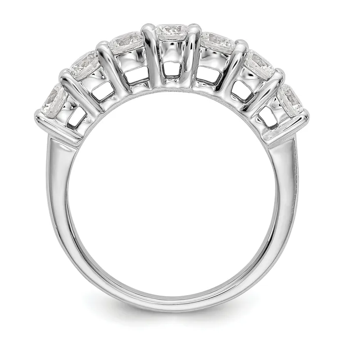 Rings Goldia 080ct CZ Solid Real 14K White Gold 7Stone Wedding Band Ring