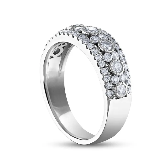 Rings Goldia 088 CT TW Natural Diamond Edge Antique VintageStyle Anniversary Band in Solid 14K White Gold Rings Goldia 088 CT TW Natural Diamond Edge Antique VintageStyle Anniversary Band in Solid 14K White Gold
