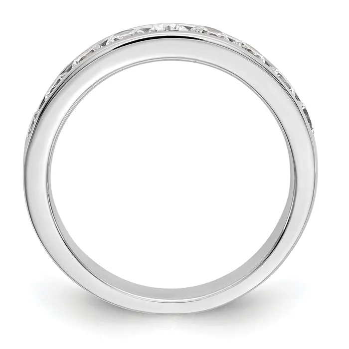 Rings Goldia 093ct CZ Solid Real 14K White Gold 93mm Stone Channel Wedding Band Ring