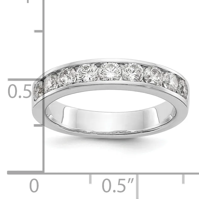 Rings Goldia 093ct CZ Solid Real 14K White Gold 93mm Stone Channel Wedding Band Ring