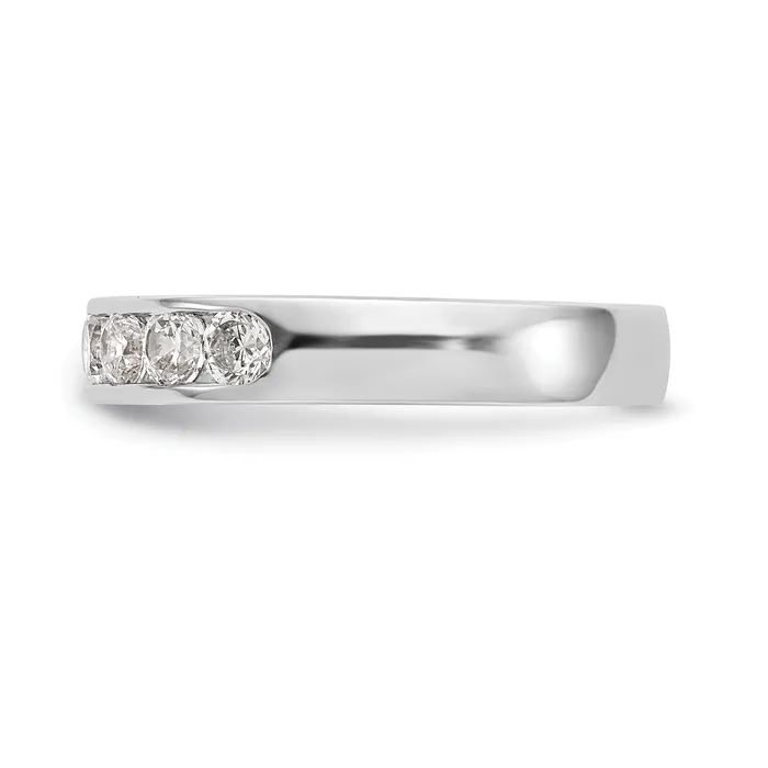 Rings Goldia 093ct CZ Solid Real 14K White Gold 93mm Stone Channel Wedding Band Ring