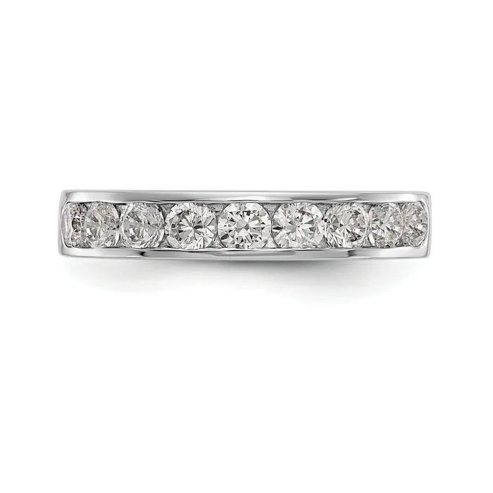 Rings Goldia 093ct CZ Solid Real 14K White Gold 93mm Stone Channel Wedding Band Ring