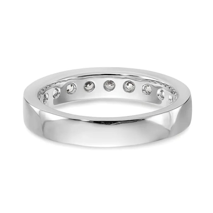 Rings Goldia 093ct CZ Solid Real 14K White Gold 93mm Stone Channel Wedding Band Ring