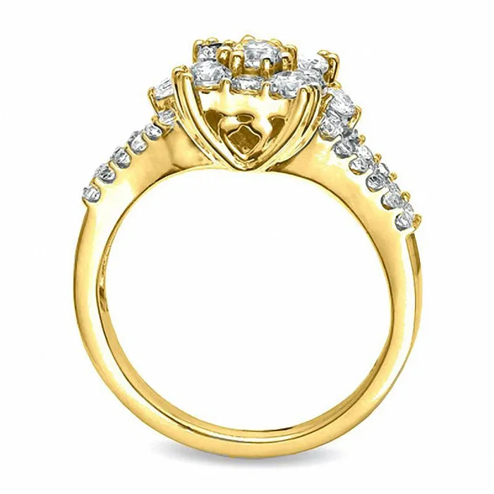 Rings Goldia 10 CT TW Natural Diamond Cluster Square Ring in Solid 10K Yellow Gold Rings Goldia 10 CT TW Natural Diamond Cluster Square Ring in Solid 10K Yellow Gold