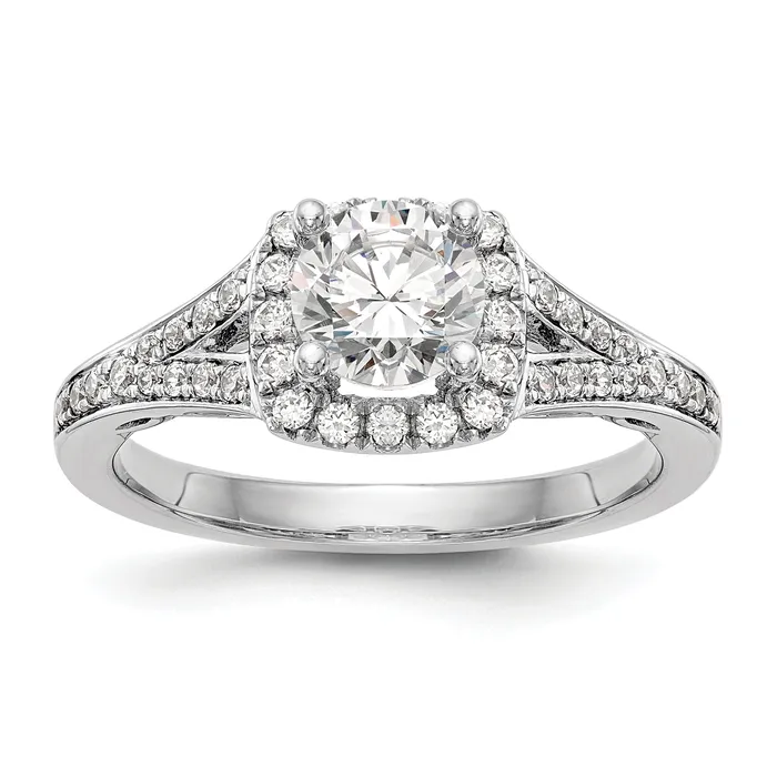 Rings Goldia 100ct CZ Solid Real 14K White Gold Round Cushion Halo Engagement Ring Rings Goldia 100ct CZ Solid Real 14K White Gold Round Cushion Halo Engagement Ring