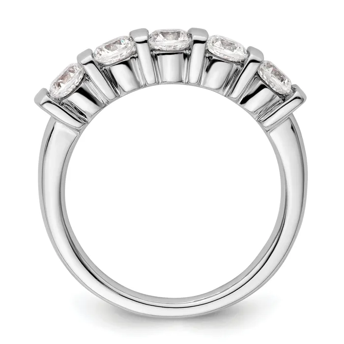 Rings Goldia 110ct CZ Solid Real 14K White Gold 5Stone Wedding Band Ring