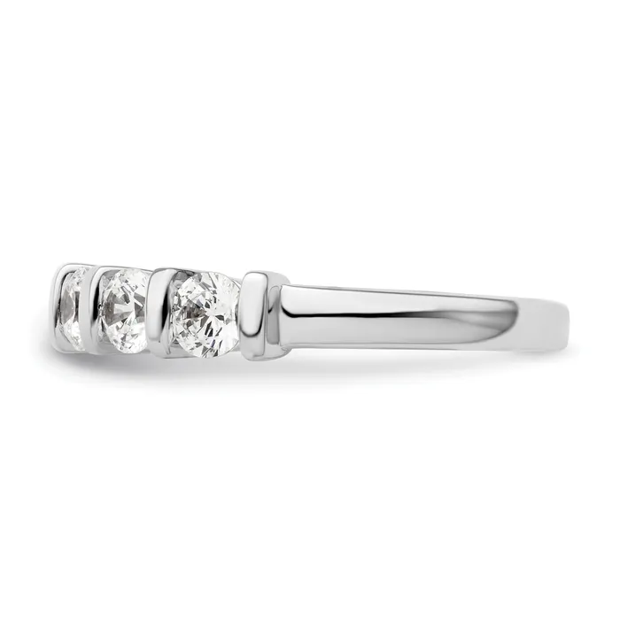 Rings Goldia 110ct CZ Solid Real 14K White Gold 5Stone Wedding Band Ring