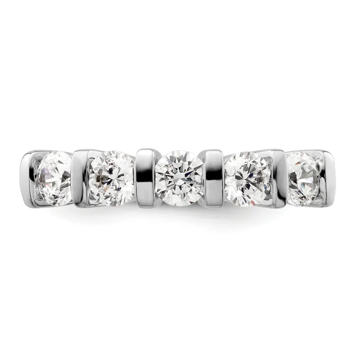 Rings Goldia 110ct CZ Solid Real 14K White Gold 5Stone Wedding Band Ring