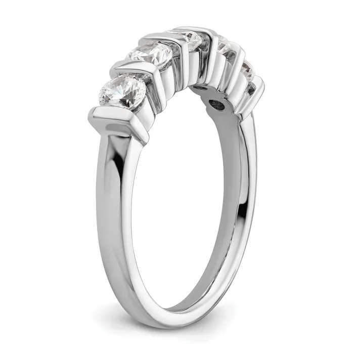 Rings Goldia 110ct CZ Solid Real 14K White Gold 5Stone Wedding Band Ring