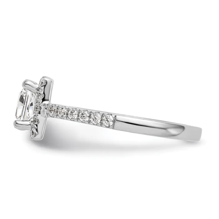 Rings Goldia 125ct CZ Solid Real 14K White Gold Princess Square Halo Engagement Ring