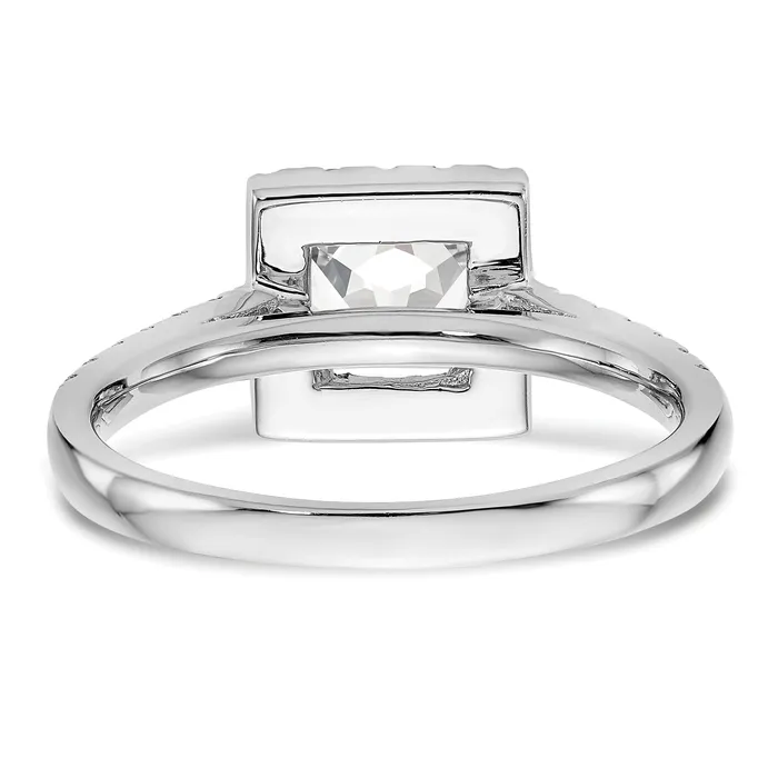 Rings Goldia 125ct CZ Solid Real 14K White Gold Princess Square Halo Engagement Ring