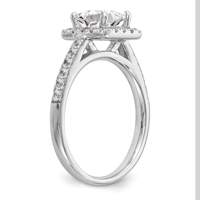 Rings Goldia 125ct CZ Solid Real 14K White Gold Princess Square Halo Engagement Ring