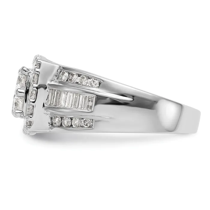 Rings Goldia 145ct CZ Solid Real 14K White Gold Complete Cluster Engagement Ring