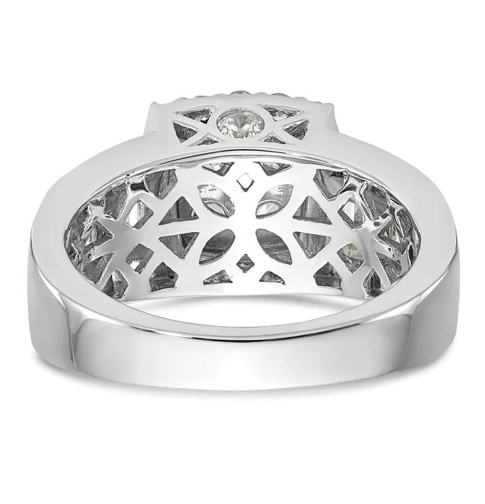 Rings Goldia 145ct CZ Solid Real 14K White Gold Complete Cluster Engagement Ring
