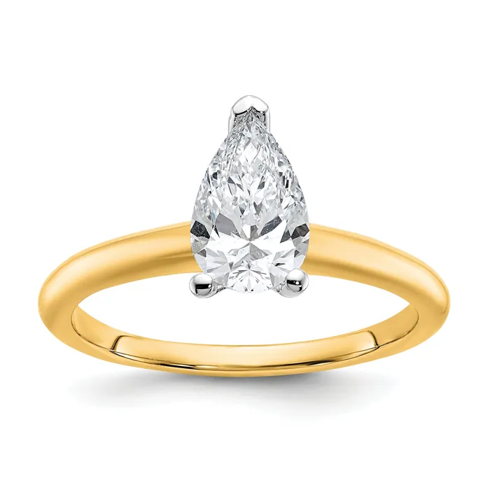 Rings Goldia 14k Twotone 1 Ct Lab Grown Diamond VSSI G Pear Solitare Engagement Ring Rings Goldia 14k Twotone 1 Ct Lab Grown Diamond VSSI G Pear Solitare Engagement Ring