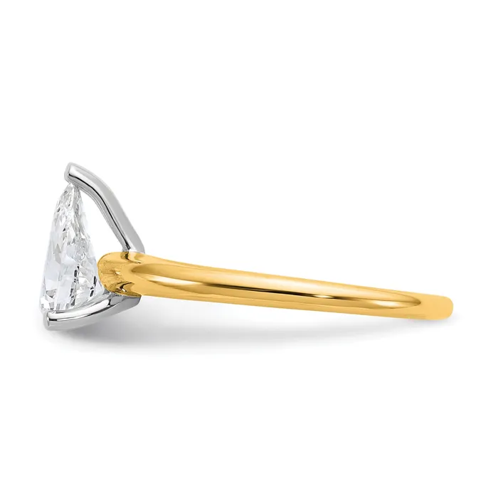 Rings Goldia 14k Twotone 1 Ct Lab Grown Diamond VSSI G Pear Solitare Engagement Ring