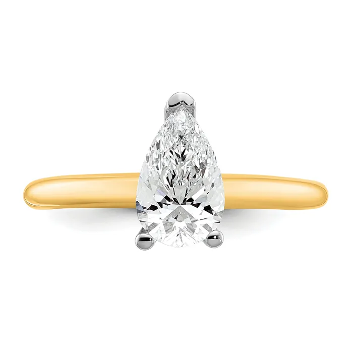 Rings Goldia 14k Twotone 1 Ct Lab Grown Diamond VSSI G Pear Solitare Engagement Ring
