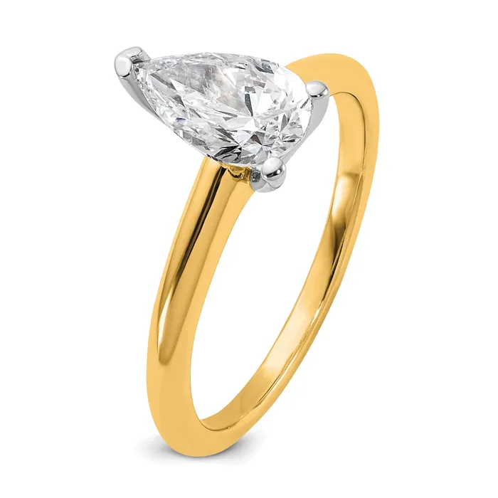 Rings Goldia 14k Twotone 1 Ct Lab Grown Diamond VSSI G Pear Solitare Engagement Ring