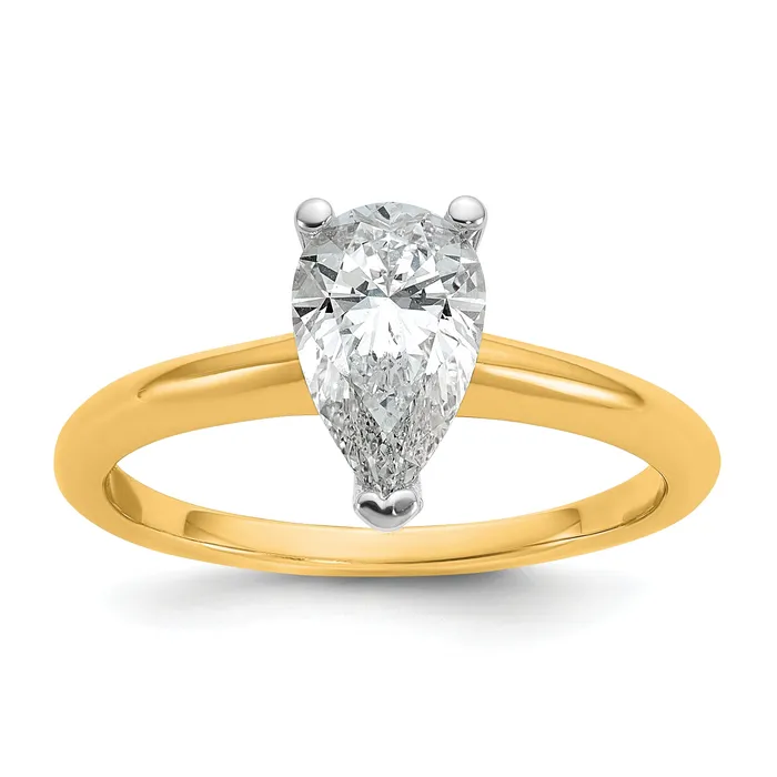 Rings Goldia 14k Twotone 1 Ct Lab Grown Diamond VSSI G Pear Solitare Engagement Ring