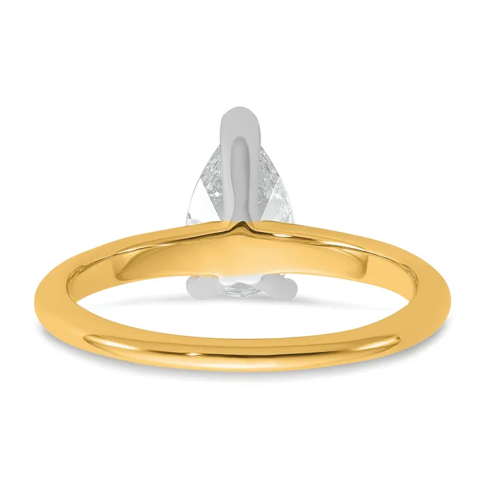 Rings Goldia 14k Twotone 1 Ct Lab Grown Diamond VSSI G Pear Solitare Engagement Ring