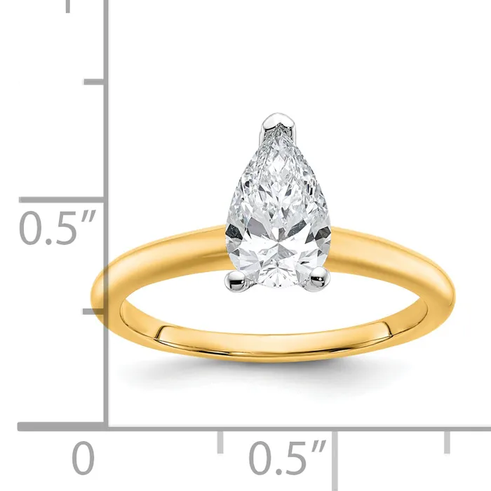 Rings Goldia 14k Twotone 1 Ct Lab Grown Diamond VSSI G Pear Solitare Engagement Ring
