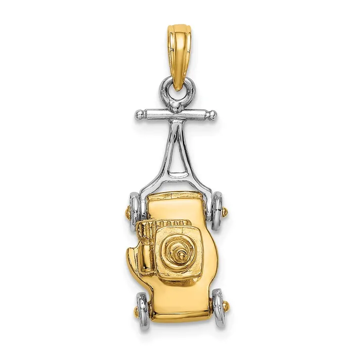 Rings Goldia 14k Twotone Gold 3D Lawn Mower Charm