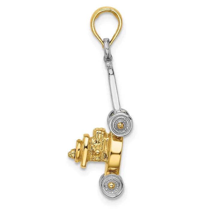 Rings Goldia 14k Twotone Gold 3D Lawn Mower Charm