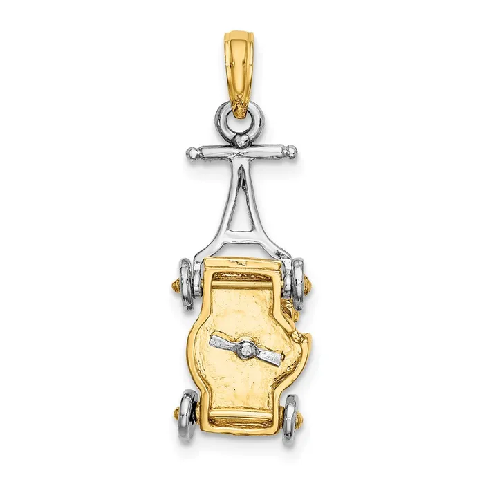 Rings Goldia 14k Twotone Gold 3D Lawn Mower Charm