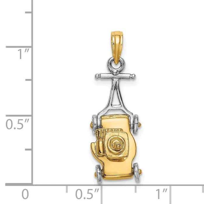 Rings Goldia 14k Twotone Gold 3D Lawn Mower Charm