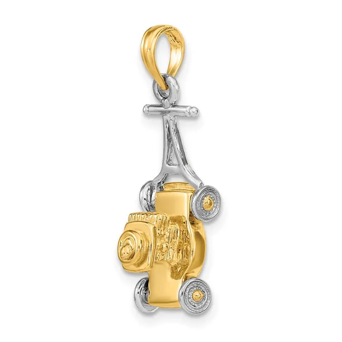 Rings Goldia 14k Twotone Gold 3D Lawn Mower Charm