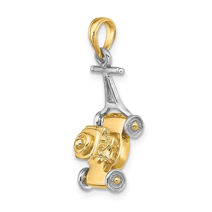 Rings Goldia 14k Twotone Gold 3D Lawn Mower Charm