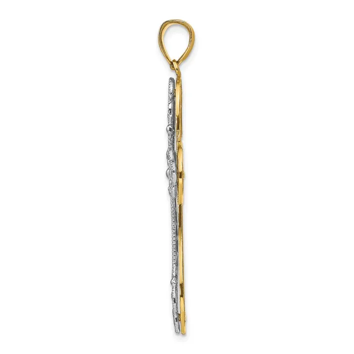 Rings Goldia 14k Twotone Gold Diamondcut Layered Cross Pendant