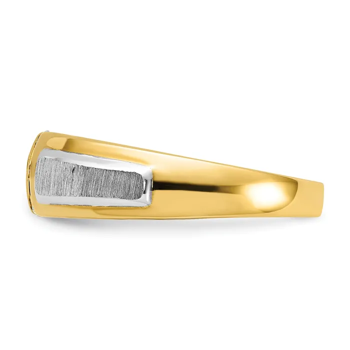 Rings Goldia 14k Twotone Two Tone 18 Ct Lab Grown Diamond VSSI G Polished and Satin Mens Three Stone Ring