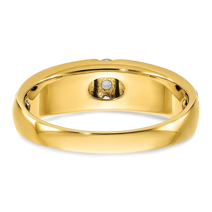 Rings Goldia 14k Twotone Two Tone 18 Ct Lab Grown Diamond VSSI G Polished and Satin Mens Three Stone Ring