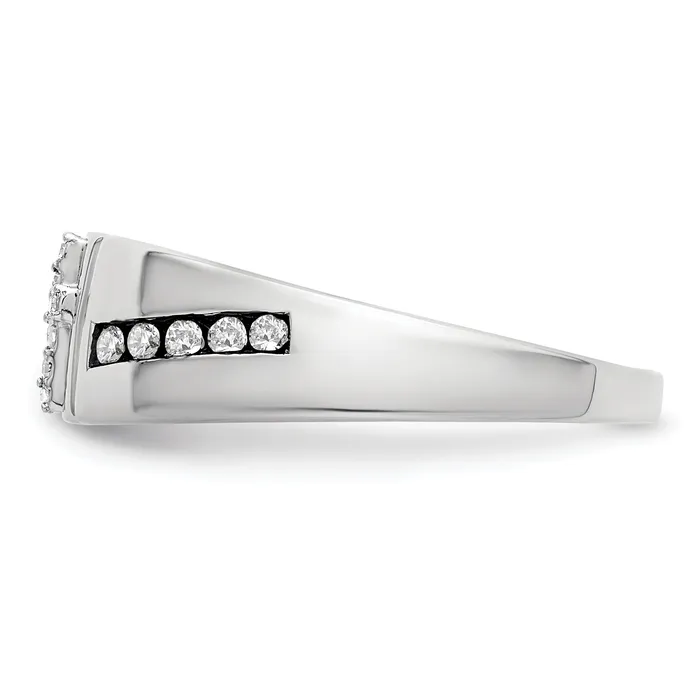 Rings Goldia 14k White Gold 14 Ct Lab Grown Diamond VSSI G Cross Mens Band Ring