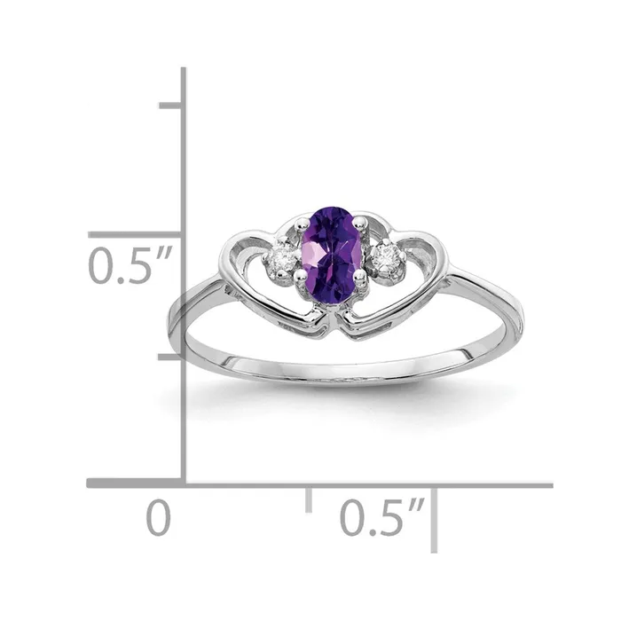 Rings Goldia 14k White Gold 5x3mm Oval Amethyst A Real Diamond ring