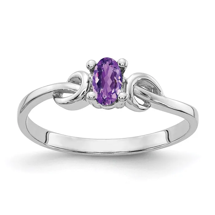Rings Goldia 14k White Gold 5x3mm Oval Amethyst ring